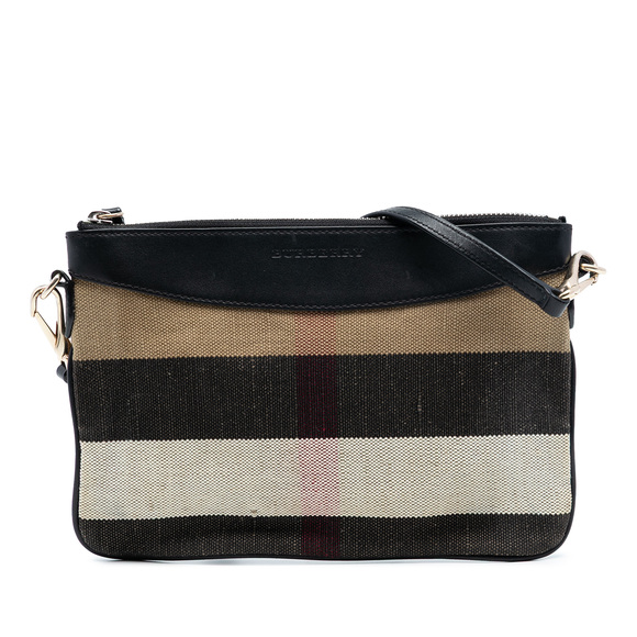 Pre-Loved Burberry Mega Check Canvas Peyton Crossbody